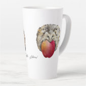 Waterverf schattige egel en appel latte mok (Rechterhoek)