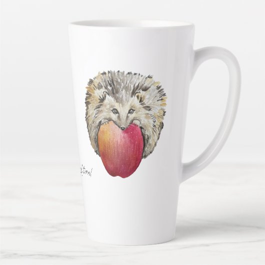 Waterverf schattige egel en appel latte mok (Rechts)
