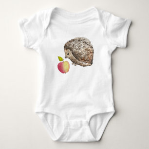 Waterverf schattige egel en appel romper