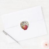 Waterverf schattige egel en appel ronde sticker (Envelop)
