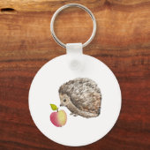 Waterverf schattige egel en appel sleutelhanger (Achterkant)