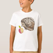 Waterverf schattige egel en appel t-shirt (Voorkant)