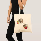 Waterverf schattige egel en appel tote bag (Voorkant (product))
