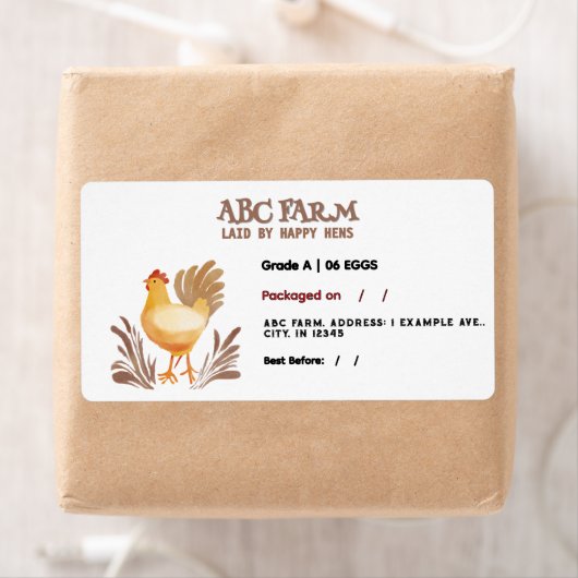 Waterverf Schattige eierdoosje Etiket (Insitu)