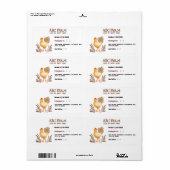 Waterverf Schattige eierdoosje Etiket (Full Sheet)