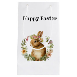 Waterverf Schattige Elegant Paashaas Bloem Klein Cadeauzakje