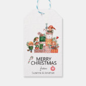 Waterverf Schattige Elf met Kleurrijke Geschenken Cadeaulabel (Achterkant)