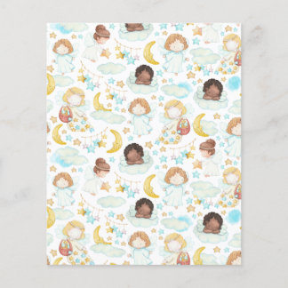 Waterverf schattige Engelsen en sterren