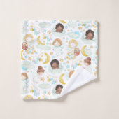 Waterverf schattige Engelsen en sterren Bad Handdoek (Wasdoekje)