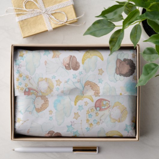 Waterverf schattige Engelsen en sterren Tissuepapier (Geschenk)
