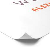 Waterverf Schattige Fox 1st Birthday Poster (Hoek)