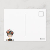 Waterverf Schattige Frida Kahlo Happy Cinco de May Briefkaart (Achterkant)