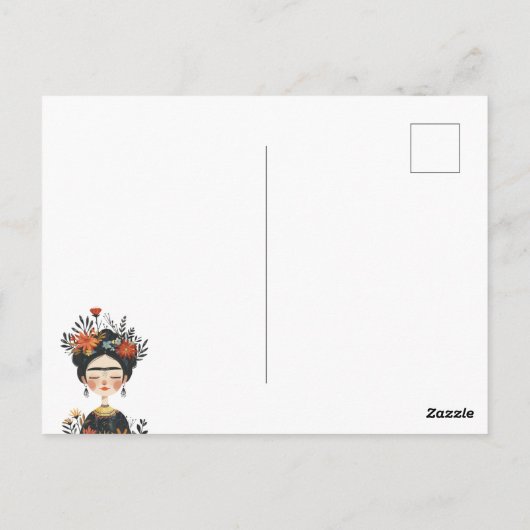 Waterverf Schattige Frida Kahlo Happy Cinco de May Briefkaart (Achterkant)