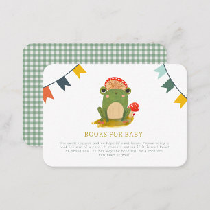 Waterverf Schattige Frog Baby shower Boeken voor b Informatiekaartje