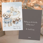 Waterverf Schattige & Gezellig Little White Dog Ha Feestdagenkaart