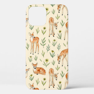 Waterverf schattige herten met wilde bloemen naadl Case-Mate iPhone case