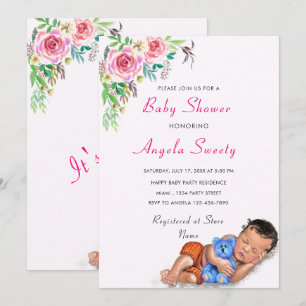Waterverf Schattige Het is een meisje Baby shower