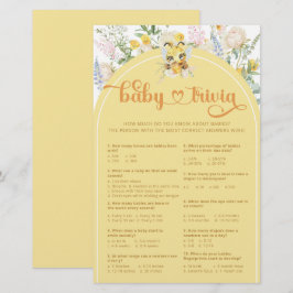 Waterverf Schattige Honey Bee Baby Trivia Spel