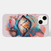 Waterverf Schattige Hooded Ninja Cat Case-Mate iPhone Case (Achterkant (horizontaal))
