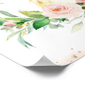 Waterverf Schattige Kangoeroe Blush Roze Bloemenwa Poster (Hoek)