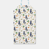 Waterverf Schattige kattenpatroon Cadeaulabel (Achterkant)