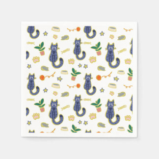 Waterverf Schattige kattenpatroon Servet