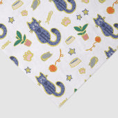 Waterverf Schattige kattenpatroon Tissuepapier (Detail)