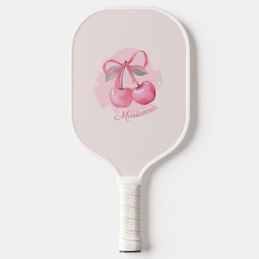 Waterverf schattige kersen en bogen. pickleball paddle (Voorkant)