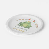 Waterverf Schattige Kikker 1e Verjaardag Papieren Bordje (Gekanteld)