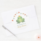 Waterverf Schattige kikkerBaby shower Ronde Sticker (Envelop)
