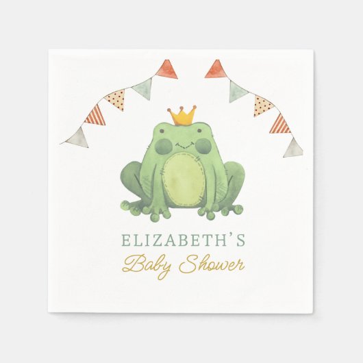 Waterverf Schattige kikkerBaby shower Servet (Voorkant)