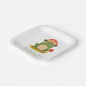 Waterverf Schattige Kikkerverjaardag Papieren Bordje (Gebogen)