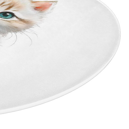 Waterverf Schattige kitten met blauwe ogen Snijplank (Hoek)