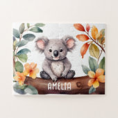 Waterverf Schattige Koala gepersonaliseerd Legpuzzel (Horizontaal)