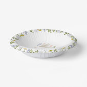 Waterverf Schattige Konijnenmeisje 1e Verjaardag Papieren Kommen (Gebogen)