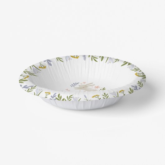 Waterverf Schattige Konijnenmeisje 1e Verjaardag Papieren Kommen (Gebogen)