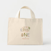 Waterverf Schattige konijnenmeisje 1e verjaardagsf Mini Tote Bag (Voorkant)