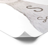 Waterverf schattige lama. Alpaca monogram kwekerij Poster (Hoek)