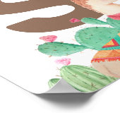 Waterverf schattige lama. Baby kinder monogram Poster (Hoek)