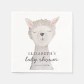 Waterverf schattige lama. Funny alpaca baby shower Servet (Voorkant)