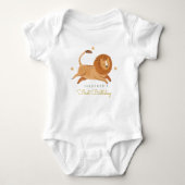 Waterverf schattige leeuw-baby-kostuum romper (Voorkant)