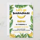 Waterverf Schattige Let's Go Bananas Verjaardag Kaart (Voorkant)