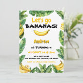 Waterverf Schattige Let's Go Bananas Verjaardag Kaart (Staand voorkant)