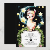 Waterverf Schattige Llama Verjaardag Kaart (Voorkant / Achterkant)