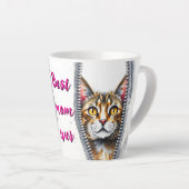 Waterverf Schattige Mooie Moderne Kat Collectie Latte Mok (Rechterhoek)