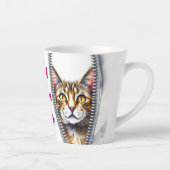Waterverf Schattige Mooie Moderne Kat Collectie Latte Mok (Rechts)