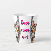 Waterverf Schattige Mooie Moderne Kat Collectie Latte Mok (Voorkant)