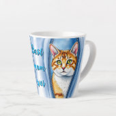 Waterverf Schattige Mooie Populaire Kat Collectie Latte Mok (Rechterhoek)