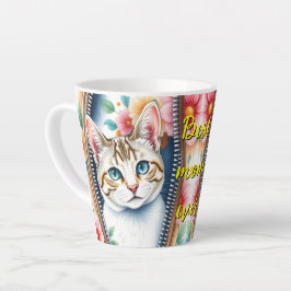 Waterverf Schattige Mooie Trendy Cat Collectie Latte Mok
