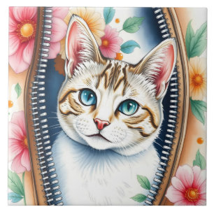 Waterverf Schattige Mooie Trendy Cat Collectie Tegeltje